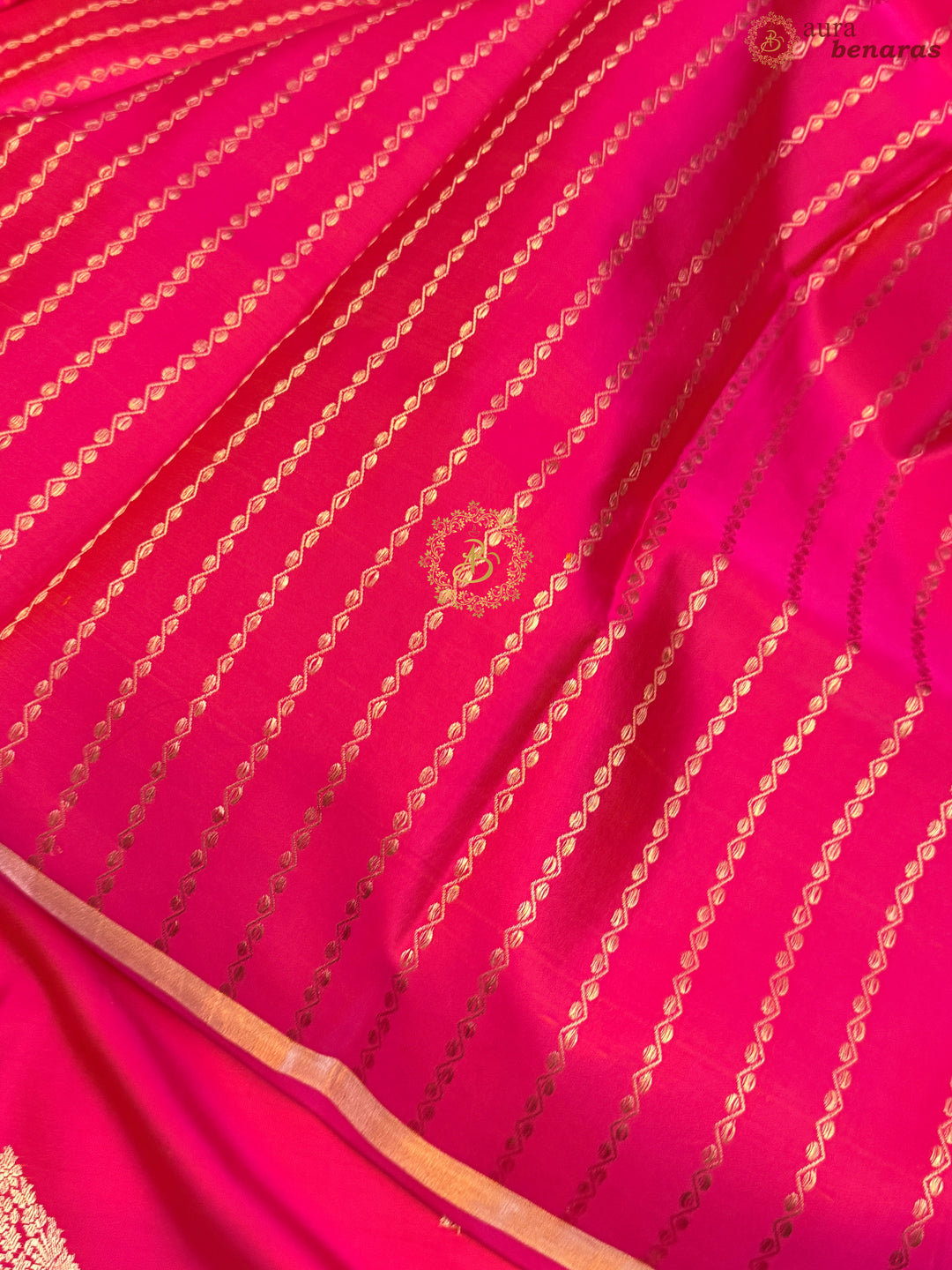Orangesh Pink Pure Banarasi Handloom Mashru Silk Saree