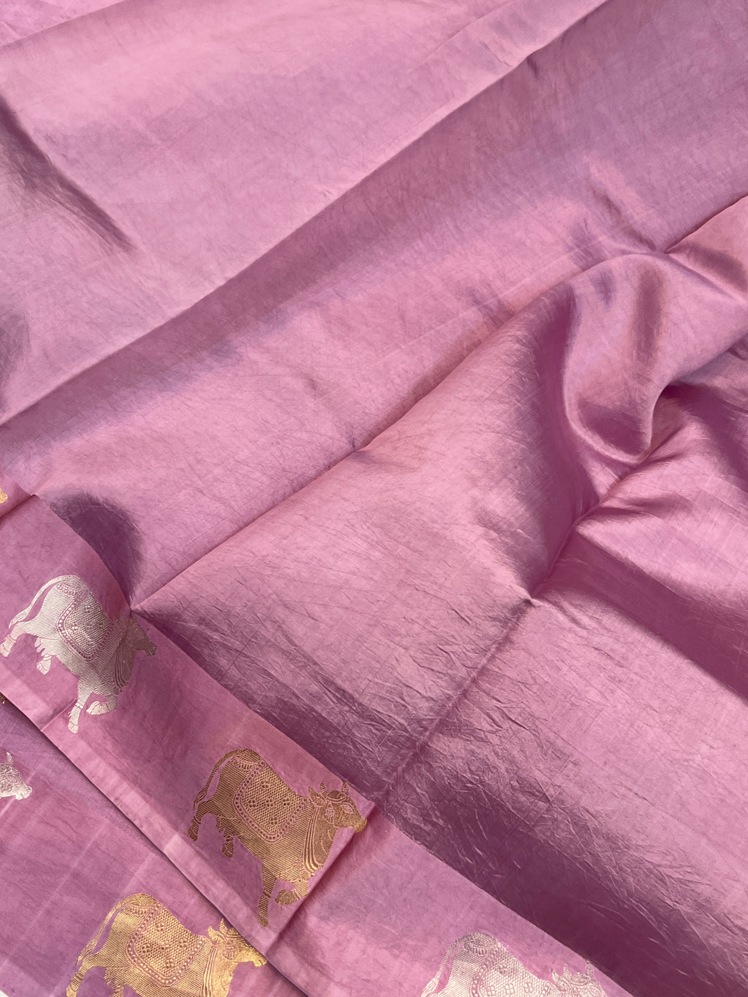 Pastel Lavender Pure Katan Silk Banarasi Handloom Saree
