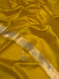 Yellow Pure Banarasi Handloom Silk Saree - Aura Benaras