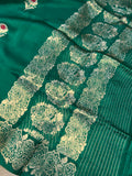 Green Pure Banarasi Handloom Silk Saree - Aura Benaras