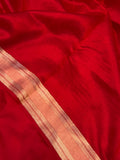 Red Pure Banarasi Handloom Silk Saree - Aura Benaras