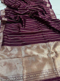 Garnet Pure Banarasi Handloom Silk Saree - Aura Benaras