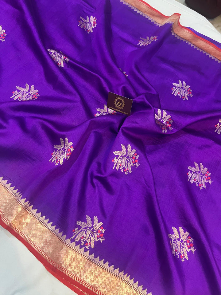 Purple Pure Banarasi Handloom Silk Saree