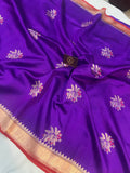 Purple Pure Banarasi Handloom Silk Saree