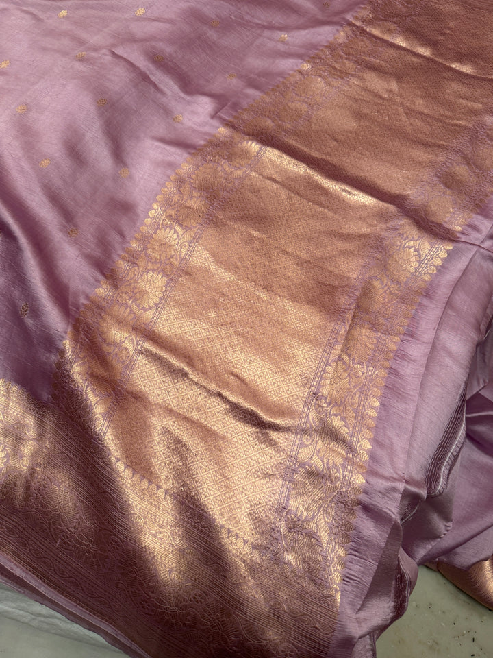 Pastel Lavender Pure Silk Handloom Banarasi Saree