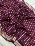 Garnet Pure Banarasi Handloom Silk Saree - Aura Benaras