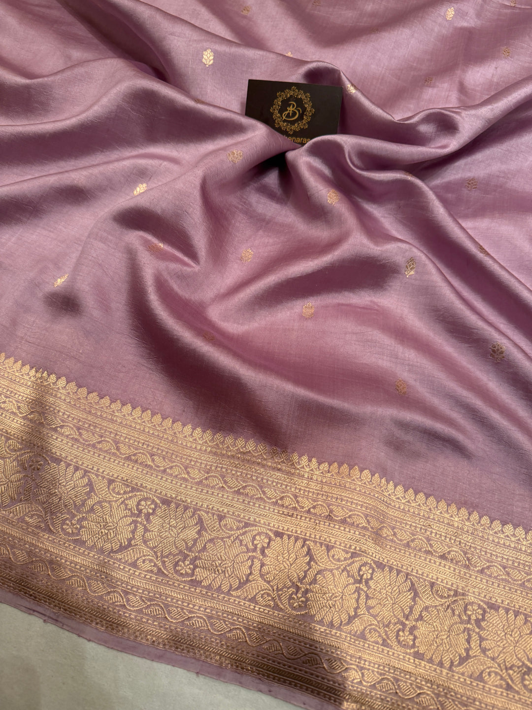 Pastel Lavender Pure Silk Handloom Banarasi Saree