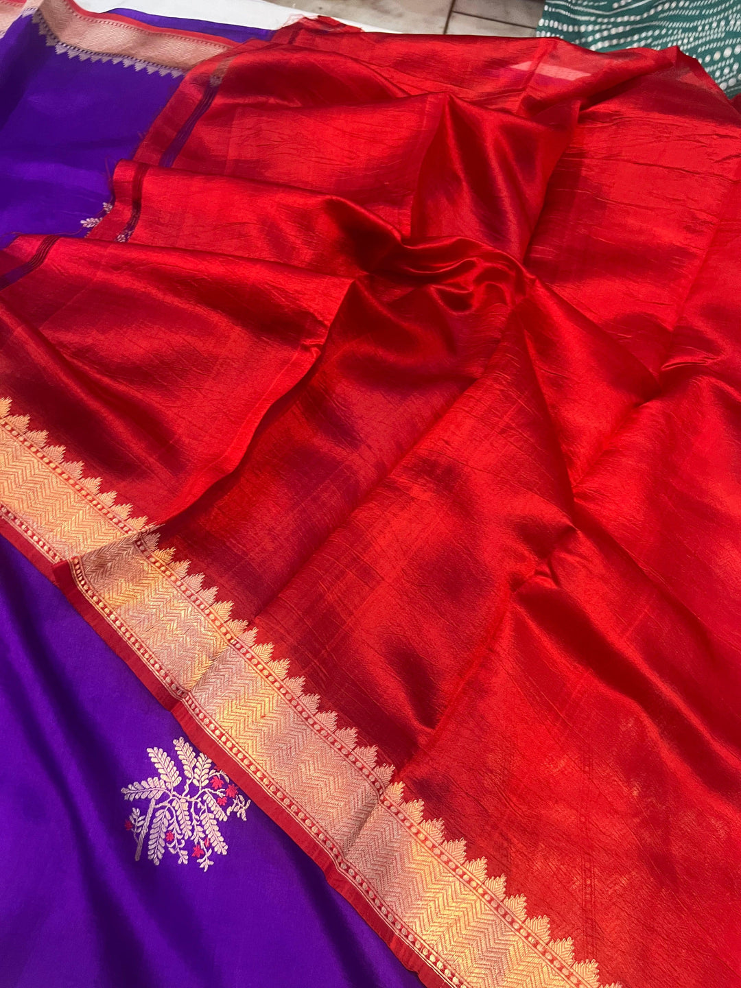 Purple Pure Banarasi Handloom Silk Saree