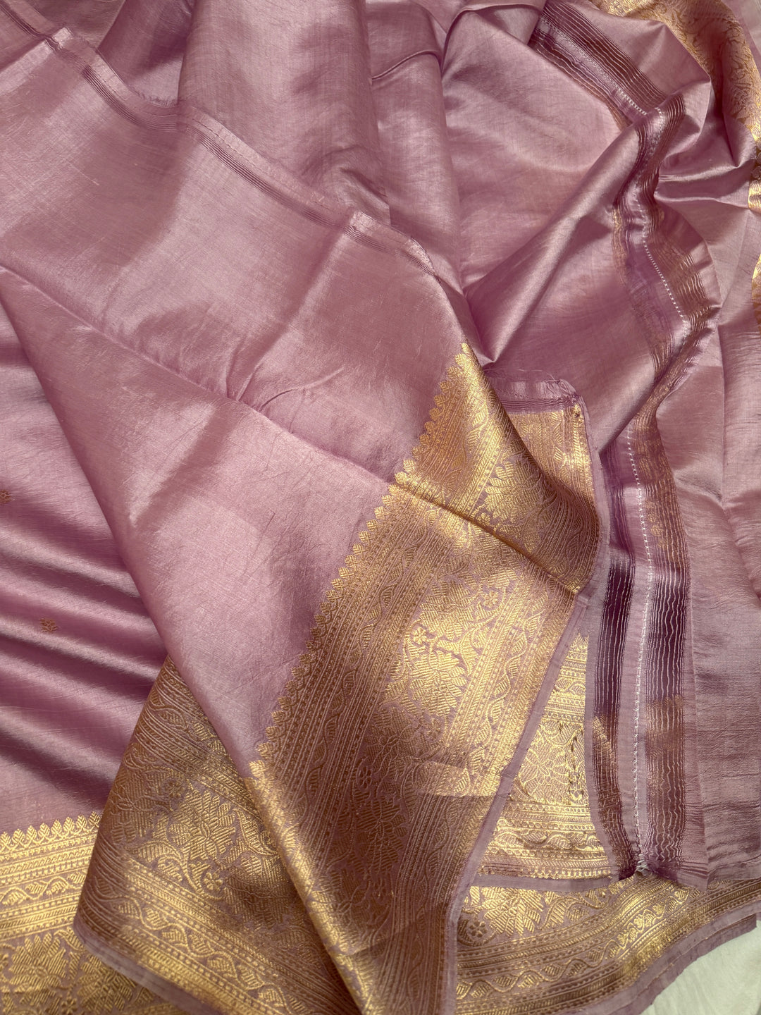 Pastel Lavender Pure Silk Handloom Banarasi Saree