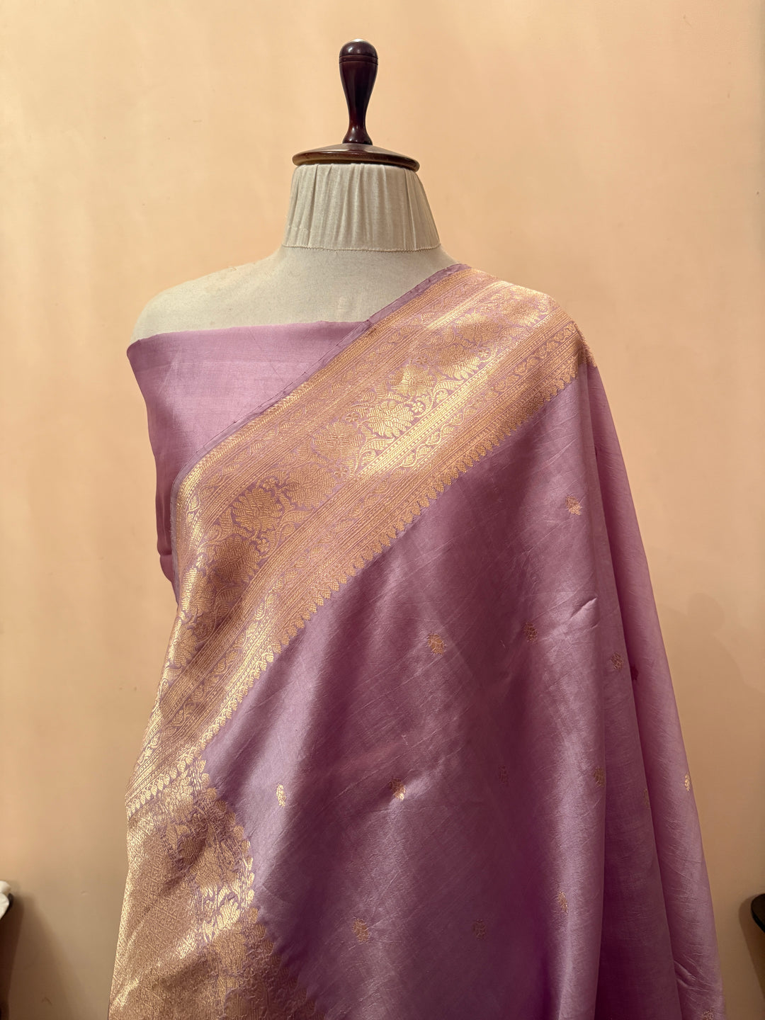 Pastel Lavender Pure Silk Handloom Banarasi Saree