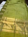 Mehendi Green Pure Banarasi Handloom Silk Saree - Aura Benaras