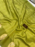 Mehendi Green Pure Banarasi Handloom Silk Saree - Aura Benaras