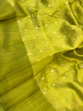 Mehendi Green Pure Banarasi Handloom Silk Saree - Aura Benaras