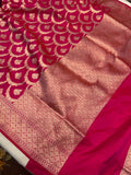 Rani Pink Pure Banarasi Handloom Katan Silk Saree - Aura Benaras