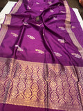 Purple Pure Banarasi Handloom Silk Saree - Aura Benaras