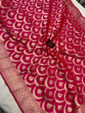 Rani Pink Pure Banarasi Handloom Katan Silk Saree - Aura Benaras