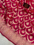 Rani Pink Pure Banarasi Handloom Katan Silk Saree - Aura Benaras