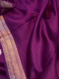 Purple Pure Banarasi Handloom Silk Saree - Aura Benaras