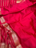 Reddish Pink Pure Banarasi Handloom Silk Saree - Aura Benaras
