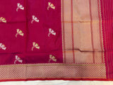 Rani Pink Pure Banarasi Handloom Katan Silk Dupatta - Aura Benaras