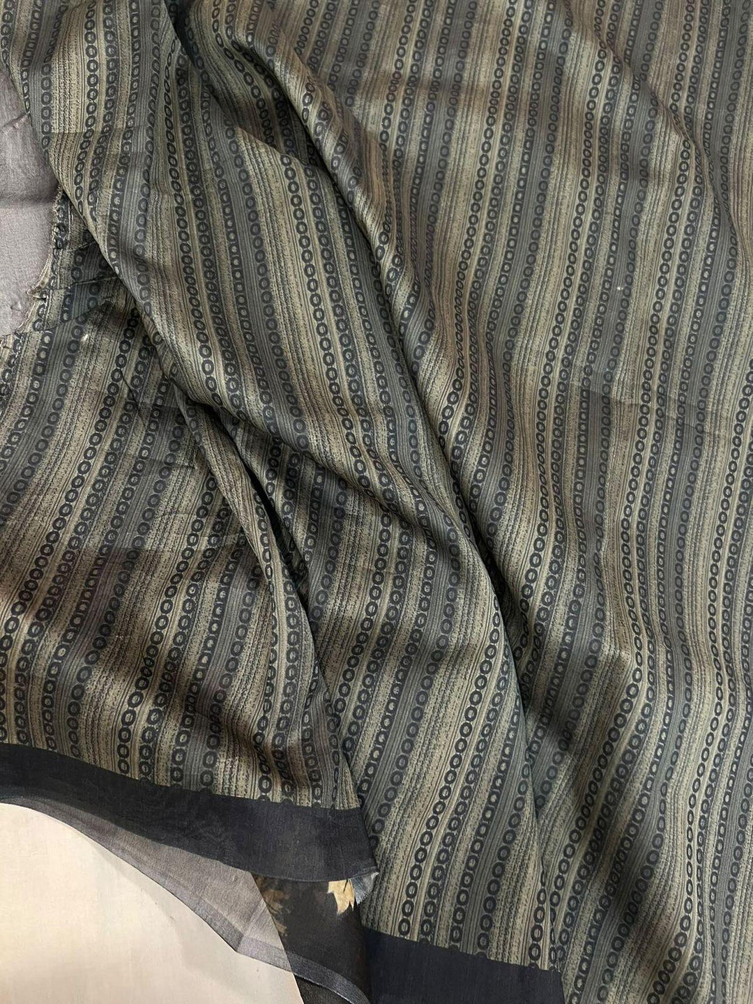 Black Banarasi Handloom Kora Silk Saree