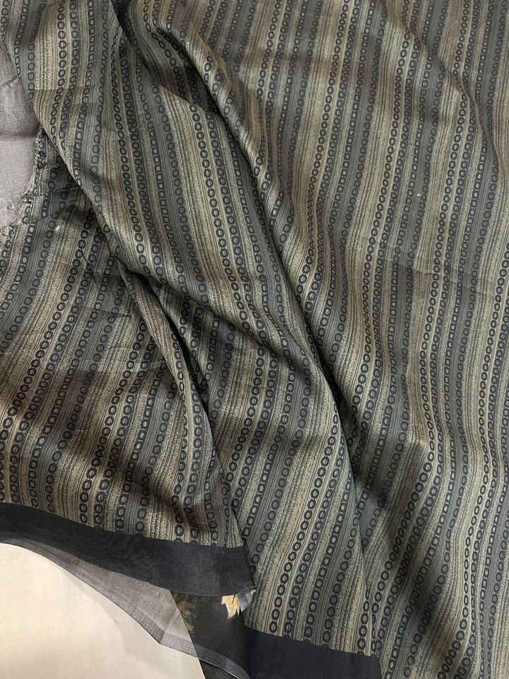 Black Banarasi Handloom Kora Silk Saree