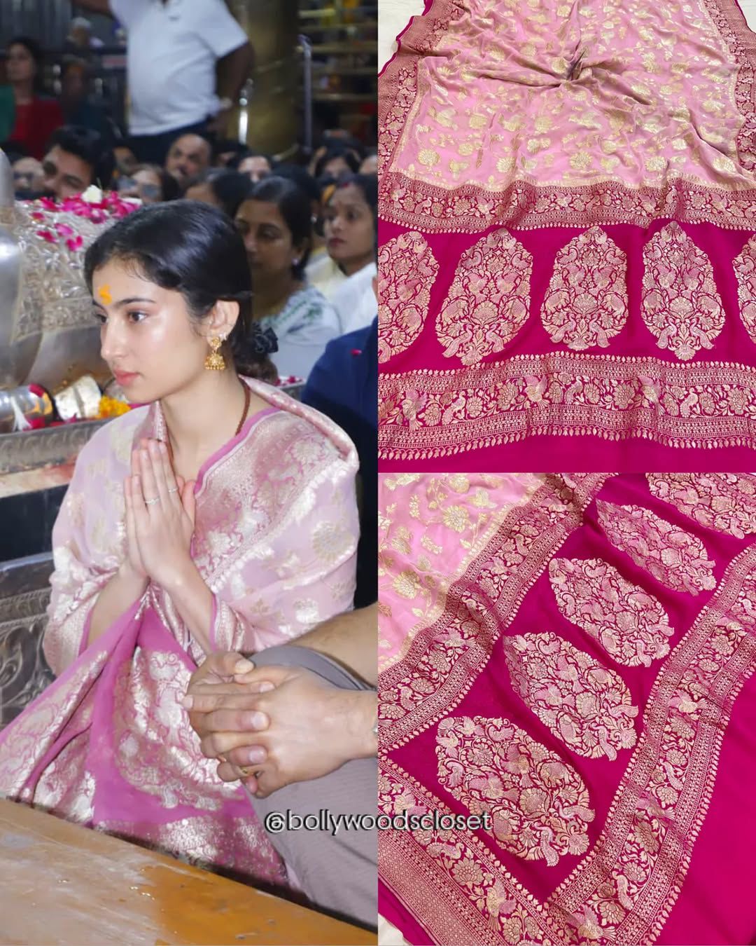 Baby Pink Pure Banarasi Khaddi Georgette Saree - AuraBenaras