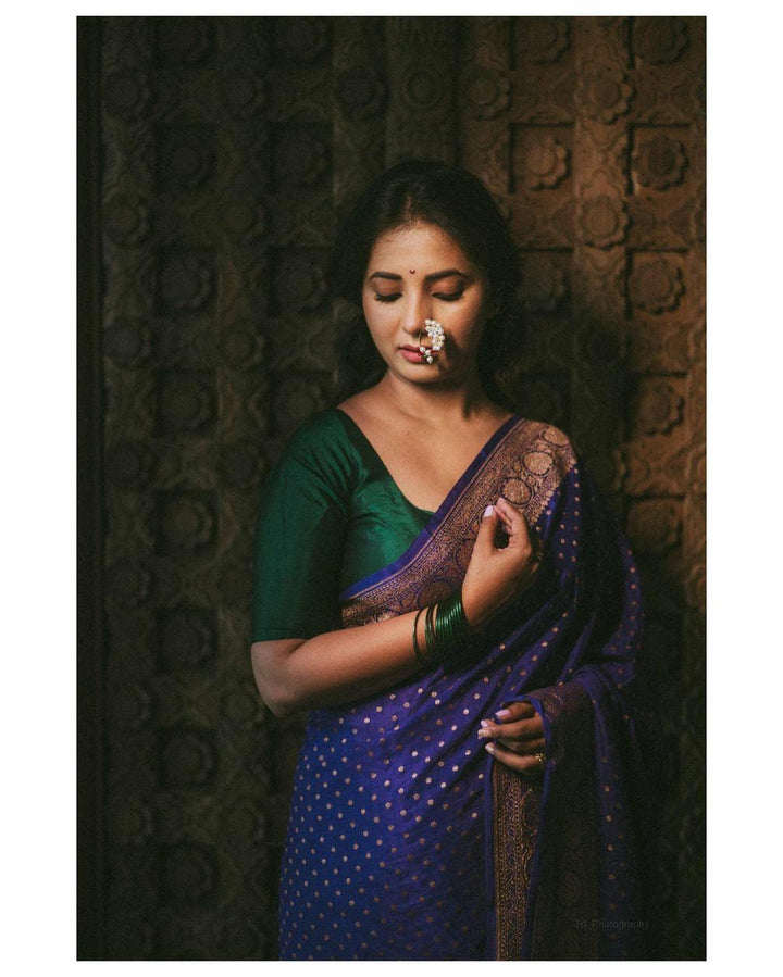 Purple Pure Banarasi Khaddi Crepe Silk Saree