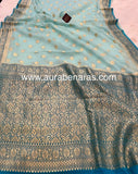 Blue Banarasi Handloom Pure Georgette Saree - Aura Benaras