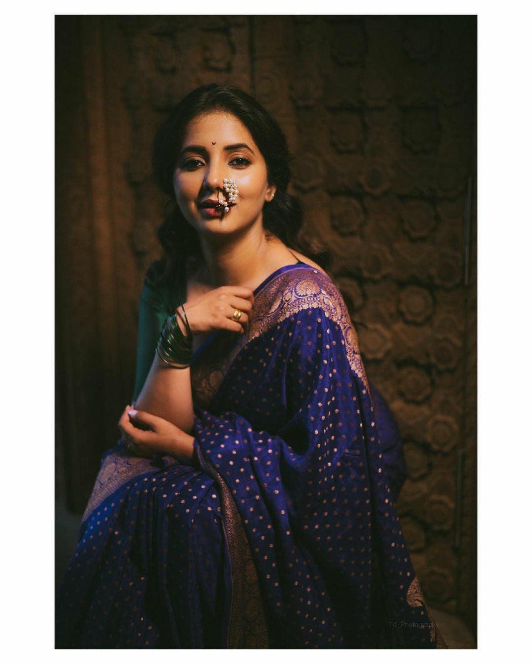 Purple Pure Banarasi Khaddi Crepe Silk Saree