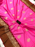 Pink Pure Banarasi Handloom Katan Silk Saree