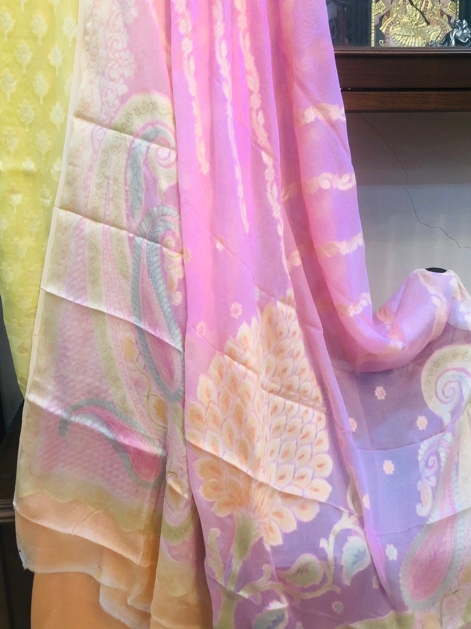 Buy Maryam Designer Women's Kinkhab Banarasi Gharara Printed Pure Silk Suit  Chiffon dupatta Stitched Salwar Suit Dress With Heavy Work Design_(Colour-  Orange)_(Size-XL) at Amazon.in