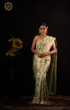 Pista Green Jaal Pure Banarasi Handloom Katan Silk Saree - Aura Benaras
