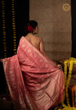 Pastel Pink Pure Banarasi Handloom Katan Silk Saree - Aura Benaras