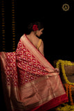 Red Kadwa Jaal Pure Banarasi Handloom Katan Silk Saree - Aura Benaras