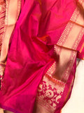 Pink Jamawar Pure Banarasi Handloom Katan Silk Saree - Aura Benaras