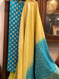 Blue Banarasi Khaddi Georgette Suit - Aura Benaras