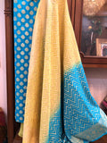 Blue Banarasi Khaddi Georgette Suit - Aura Benaras