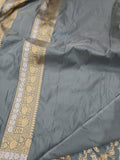 Gery Banarasi Handloom Soft Silk Saree - Aura Benaras