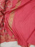 Pink Banarasi Handloom Soft Silk Saree - Aura Benaras