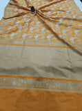 Pastel Orange Banarasi Handloom Soft Silk Saree - Aura Benaras