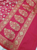 Rani Pink Banarasi Handloom Soft Silk Saree - Aura Benaras