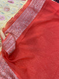 Pastel Yellow Banarasi Handloom Pure Georgette Saree - Aura Benaras