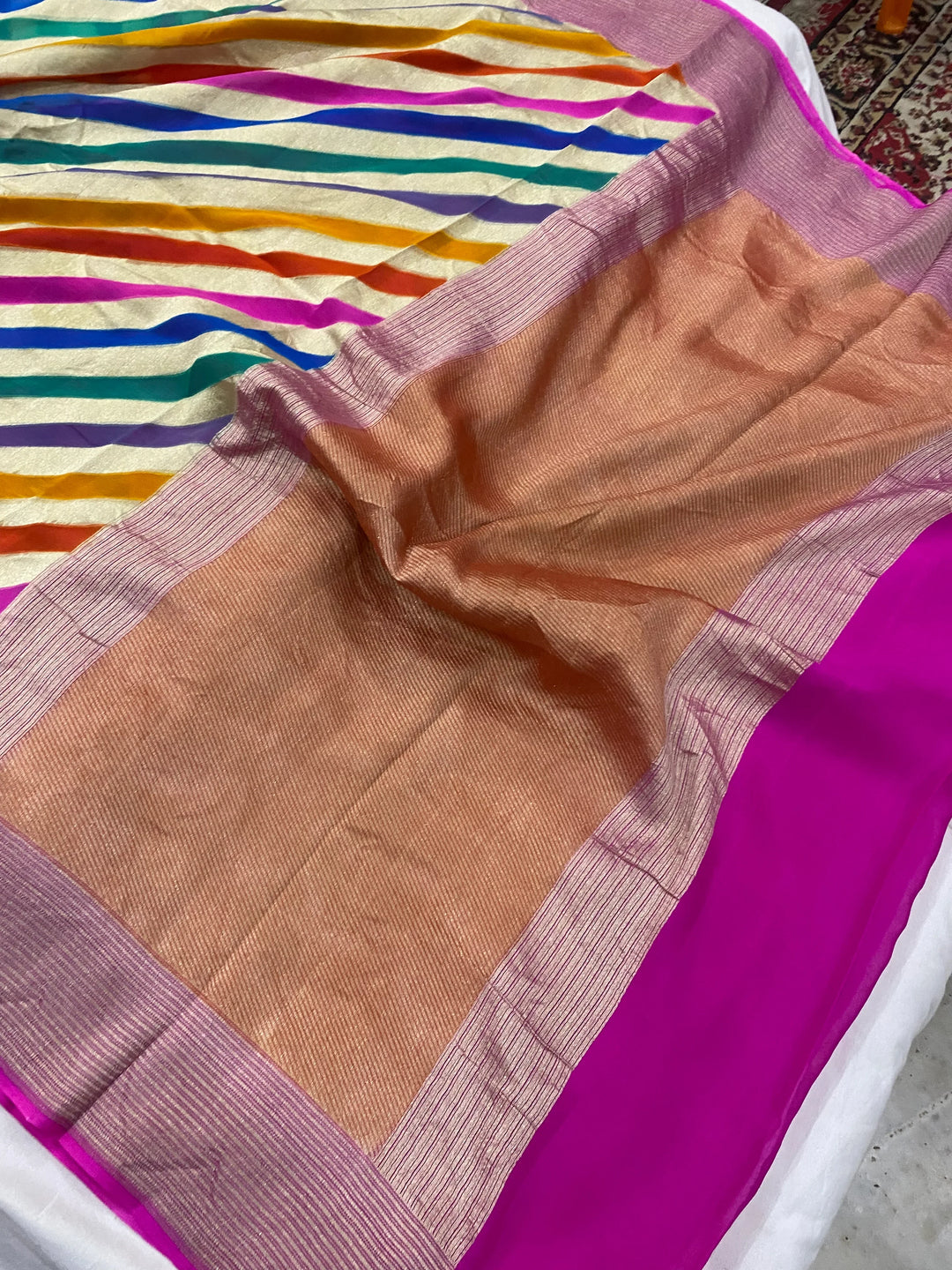 Rangkaat Banarasi Handloom Pure Khaddi Georgette Saree - Aura Benaras