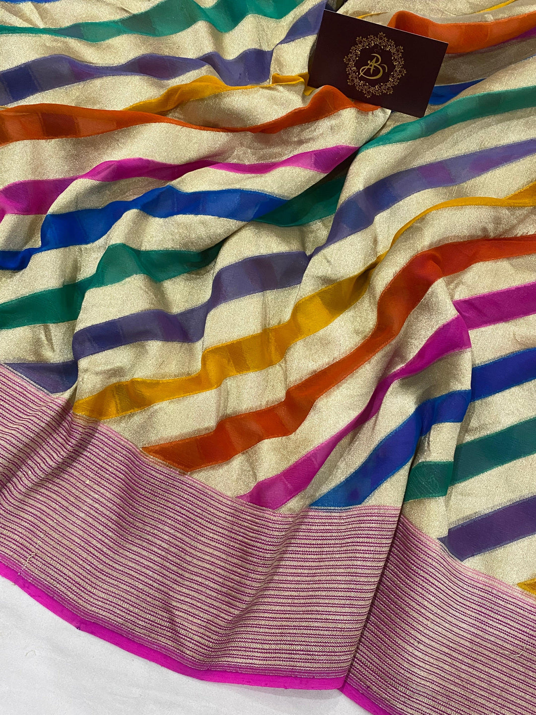 Rangkaat Banarasi Handloom Pure Khaddi Georgette Saree - Aura Benaras