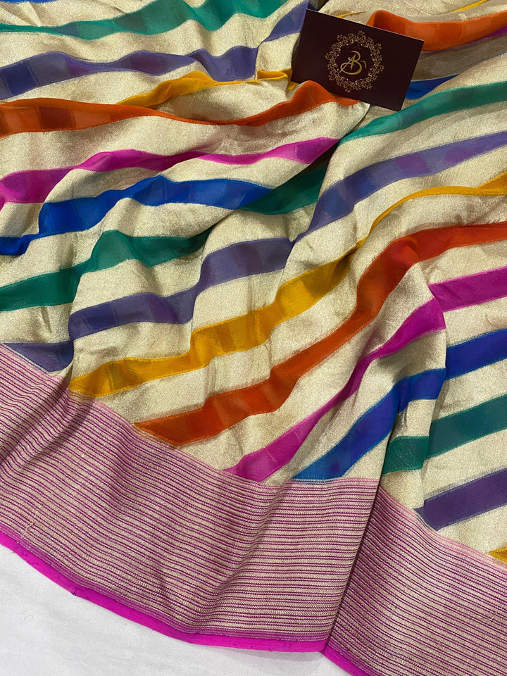 Rangkaat Banarasi Handloom Pure Khaddi Georgette Saree - Aura Benaras