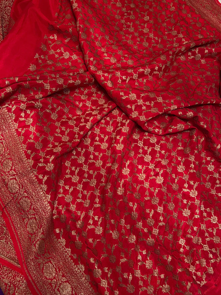 Purple Pure Banarasi Khaddi Crepe Silk Saree - Aura Benaras