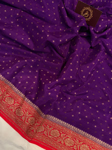 Purple Pure Banarasi Khaddi Crepe Silk Saree