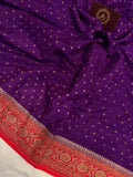 Purple Pure Banarasi Khaddi Crepe Silk Saree