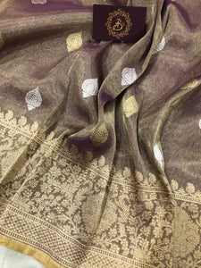 Pre Order :: Copper Color Pure Banarasi Handloom Tissue Silk Saree